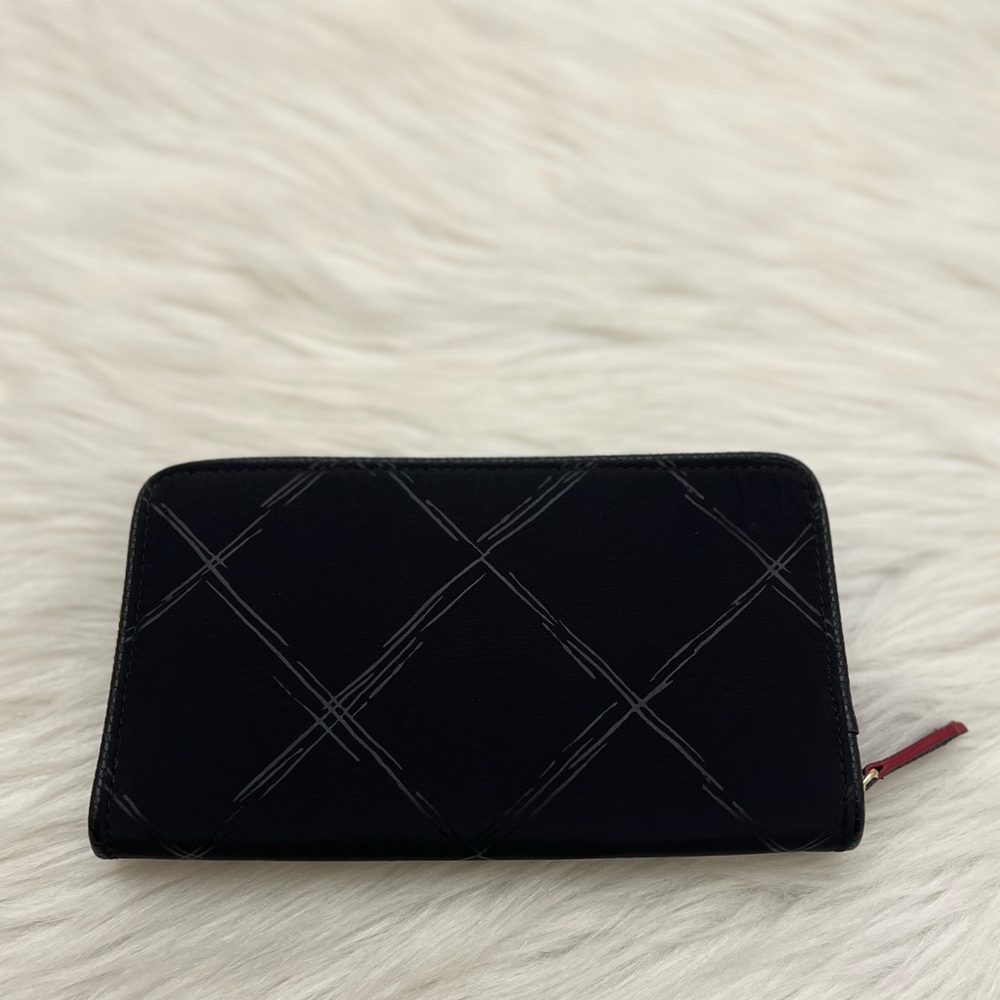 VERA BRADLEY - BLACK NYLON PREPPY POLLY LONG ZIP WALLET - Picture 5 of 10